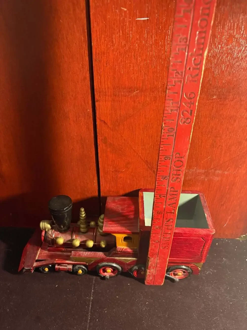 PBC International Wooden Train Locomotive Candy or Pencil Holder Centerpiece